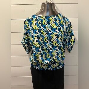 💙❣️MICHAEL Michael Kors – Floral Smocked Hem Top – Size S